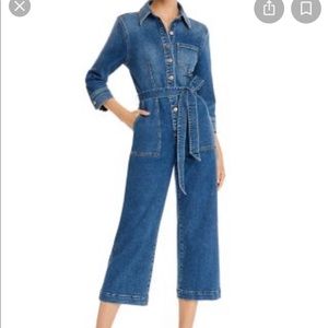 7 For All Mankind Cropped Denim Jumpsuit